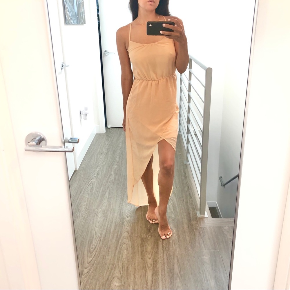 Zara Peach High-Low Dress (XS)